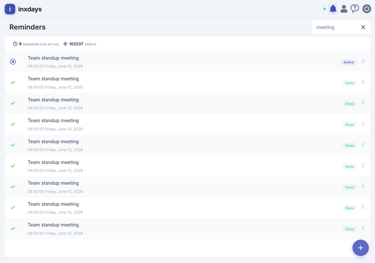 Dashboard with search